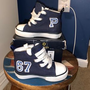 Polo Ralph Lauren Navy Blue Varsity Hightops Sneakers